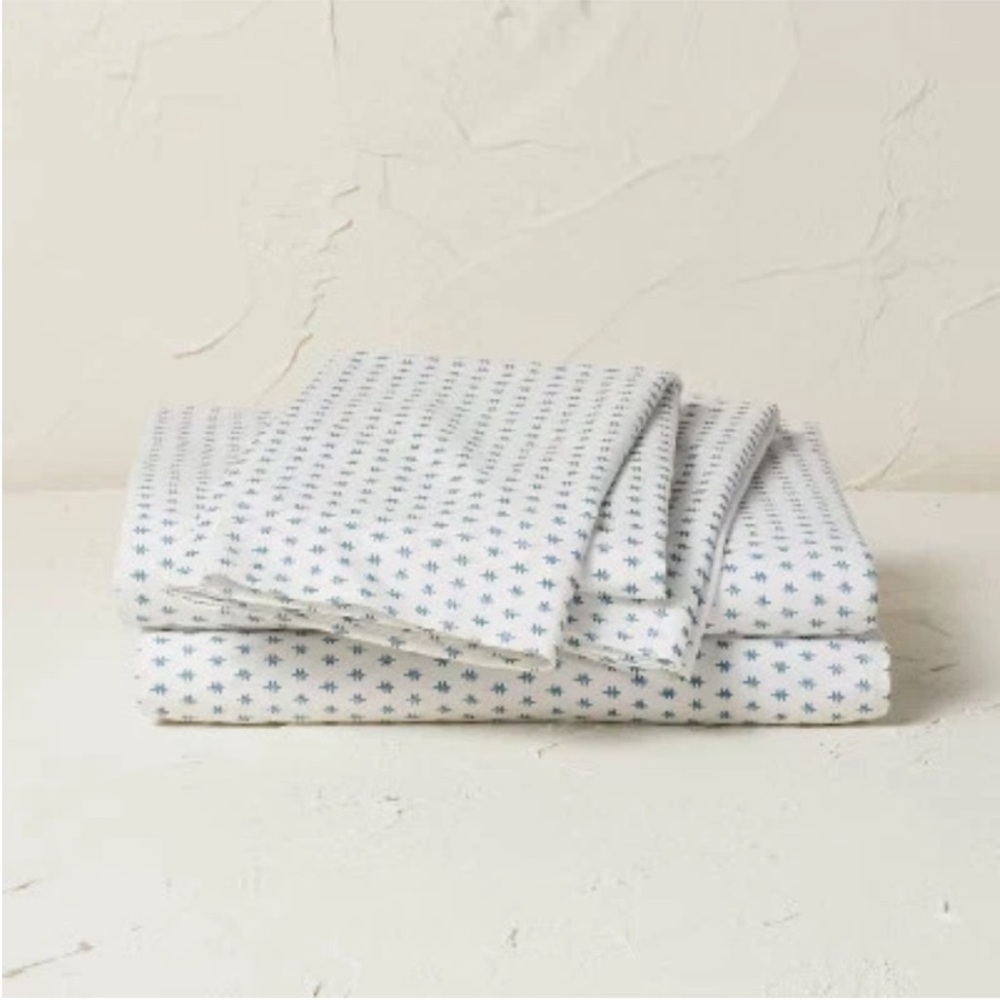 Opalhouse Jungalow King 100% Cotton Percale Sheet Set - Teal Dash - Picture 9 of 11